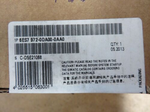 NEW SIEMENS PROFIBUS TERMINATOR 6ES7 972-0DA00-0AA0 RS 485 SIMATIC ET200 NIB
