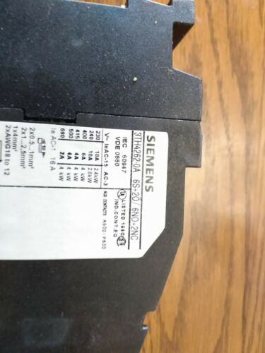 SIEMENS 3TH42 62-0AK6 CONTROL RELAY 110/120V 50/60HZ