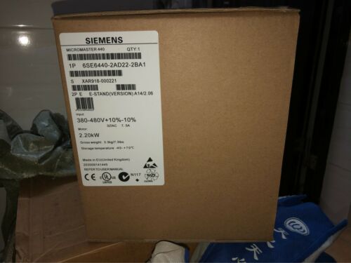 6SE6440-2AD22-2BA1 SIEMENS MICROMASTER 440 2.2KW AC380-480V NEW IN BOX .1PCS