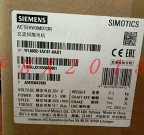 ONE NEW SIEMENS Servo Motor 1FL6092-1AC61-0AB1