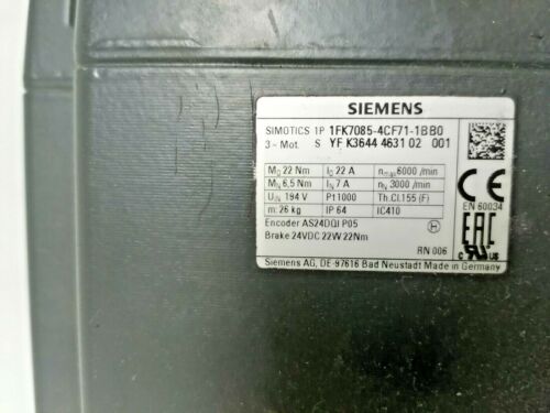 SERVOMOTOR 1FK7085-4CF71-1BB0 SIEMENS