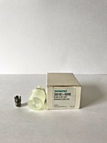 NEW SIEMENS 3SB1001-6GH06 22 MM PILOT LIGHT EXTENDED CLEAR LENS