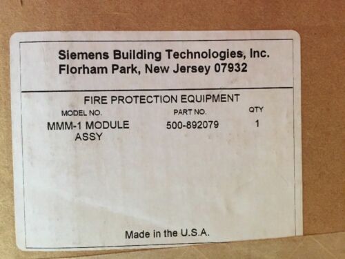 Siemens MMM-1 Microphone Master Module Assy Fire Alarm 500-892079