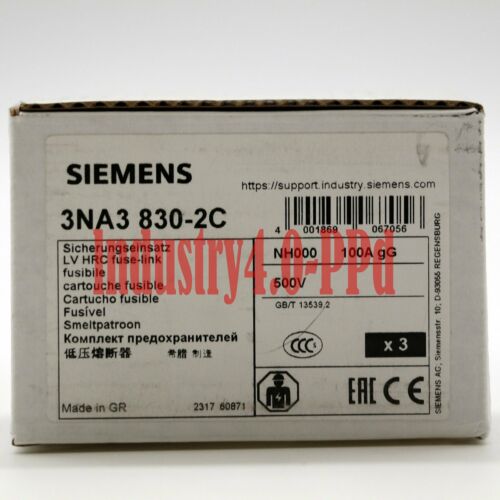1pcs New Siemens Fuse 3NA3 830-2C 100A NH000-gG 3NA3830-2