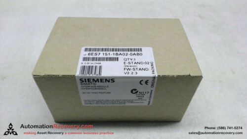 SIEMENS 6ES7 151-1BA02-0AB0, SIMATIC CONTROLLER INTERFACE MODULE, NEW