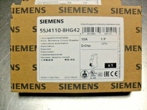 Siemens 5SJ4110-8HG42 CIRCUIT BREAKER 10KA, 1POLE, D, 10A nib