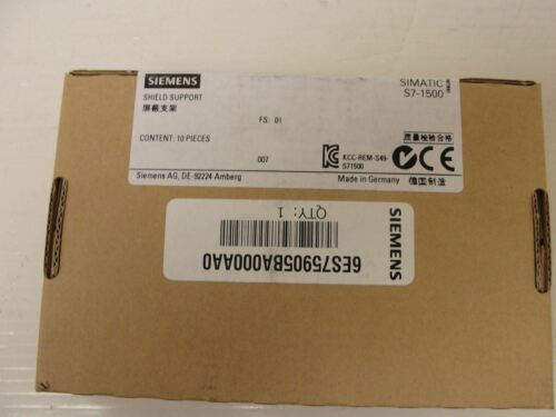 New in Box, Siemens 6ES75905BA000AA0, Shield Support, Box of 10.