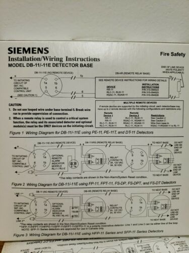 New Siemens DB-11 DB-11E 500-094151 / 500-094151E Smoke Detector Base