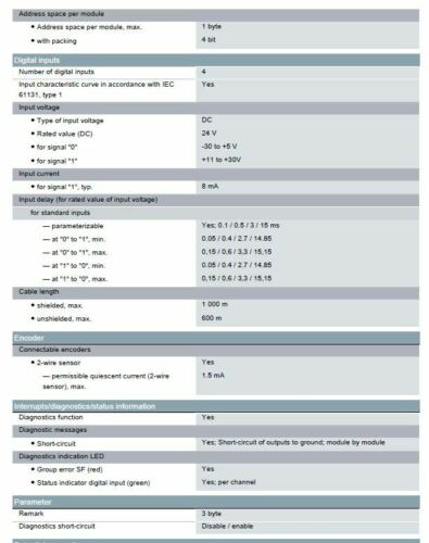 NEW SEALED 2015 6ES7 131-4BD01-0AB0 SIEMENS SIMATIC ET 200S DIGITAL INPUT MODULE