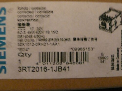 SIEMENS 3RT2016-1JB41 CONTACTOR RELAY