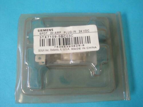 NEW LOT OF 3 SIEMENS PLUG-IN RELAY BASIC 8PIN SQUARE BASE 20A 24VDC 3TX7109-5BC
