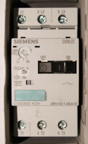 SIEMENS 3RV1011 0KA10 SIRIUS .9-1.25 Amp Circuit Breaker Protector