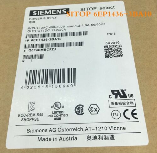New In Box Siemens SITOP Switch Power Supply 6EP1436-3BA10