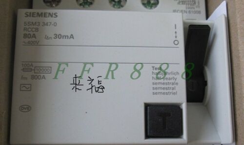 NEW SIEMENS Circuit Breaker 5SM3347-0 4P 80A 30MA