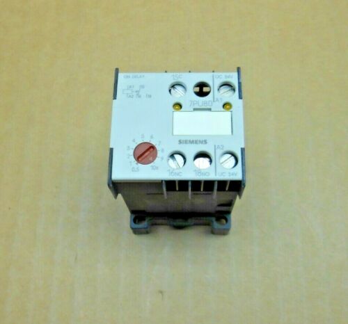 1 NIB SIEMENS 7PU8040-1AB30 7PU80401AB30 ON DELAY TIMER RELAY .5-10SEC UC 24V