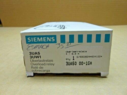 1 NIB SIEMENS 3UA5000-1G 3UA50001G SOLID STATE OVERLOAD RELAY 4-6.3AMP ON/OFF