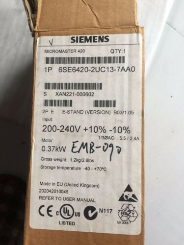 1PC NEW Siemens inverter 420 6SE6420-2UC13-7AA0 0.37KW 220V