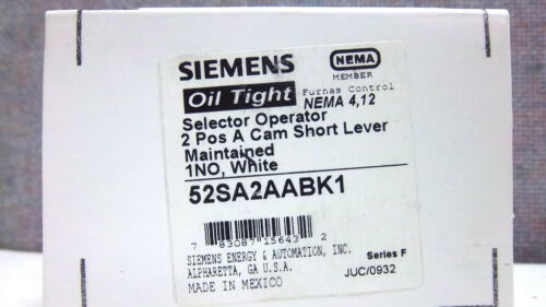 FURNAS SIEMENS SWITCH 52SA2AABK1 SER. F NEW 52SA2AABK1