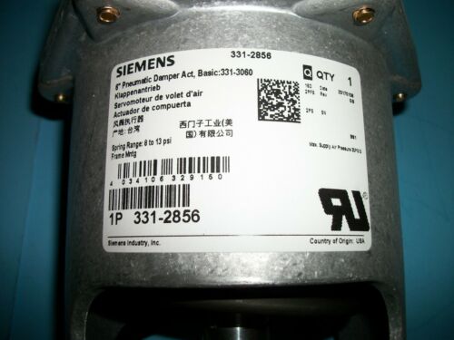 NEW Siemens 331-2856 Pneumatic Damper Actuator