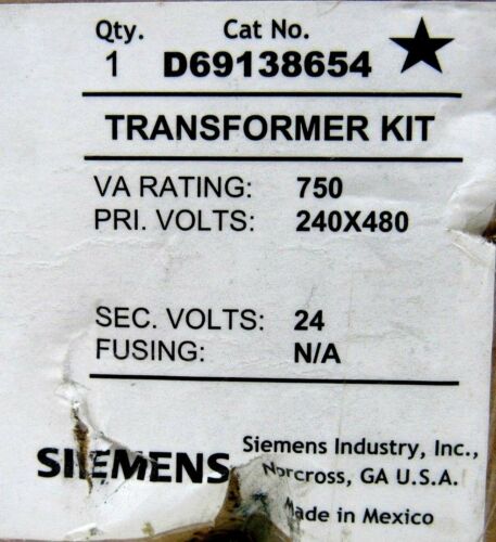 NEW SIEMENS D69138654 INDUSTRIAL CONTROL TRANSFORMER MT0750B 750VA 240/480-24V