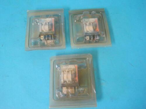 NEW LOT OF 3 SIEMENS PLUG-IN RELAY BASIC 8PIN SQUARE BASE 20A 24VDC 3TX7109-5BC