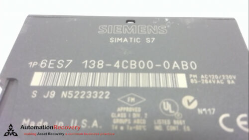SIEMENS 6ES7 138-4CB00-0AB0 , SIMATIC DP POWER MODULE ET200S, NEW