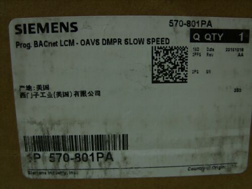 SIEMENS - PROGRAMMABLE BACnet TEC LCM-OAVS DAMPER LOW SPEED CONTROLLER 570-801PA