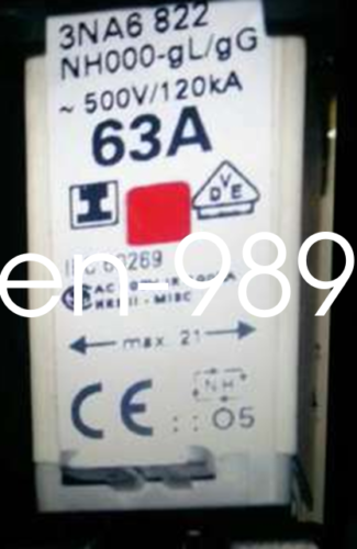 1PC New Siemens 3NA6822 3NA6 822 63A 500V 120KA gL/gG NH000 #RS8