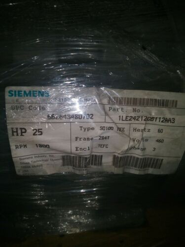 25HP,1800 RPM,284T,460V,TEFC, SEVERE DUTY,SIEMENS 1LE24212CB112AA3