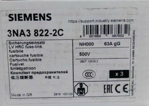 1PC NEW SIEMENS 3NA3822-2C 63A free shipping &R1