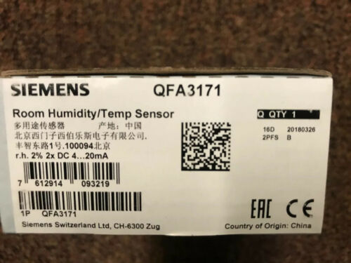 SIEMENS QFA3171 Room Humidors/temp Sensor