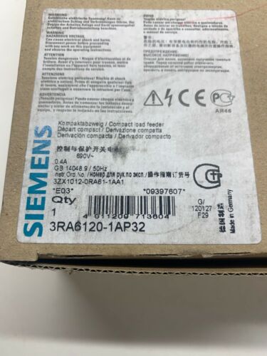 New in box Siemens Compact Load Feeder 3RA6120-1AP32 Warranty Fast Shipping