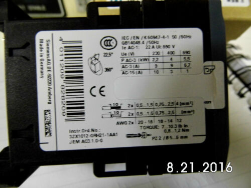 SIEMENS CONTACTOR 3RT2016-1AK61