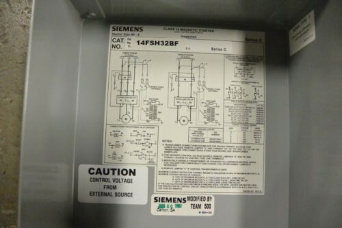 14FSH32BF Siemens Size 2 Enclosed Starter 120v Coil ESP100 48BSH3M20 Overload