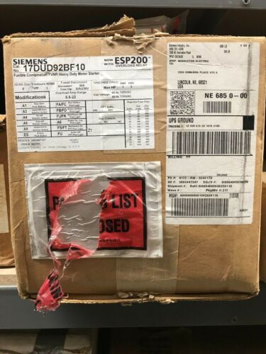 Siemens 17DUD92BF10 Fusible Combination Starter ** New In Box, Free Shipping **