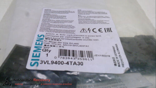 SIEMENS 3VL9400-4TA30 - PACK OF 3 - ACCESSORY FOR VL400, NEW