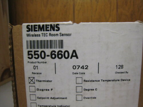 Siemens TEC room Temperature Sensor 550-660A NEW FREE SHIPPING
