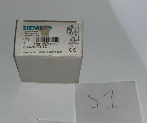 Siemens 3UA70 20-1C Over Load Relay 1.6-2.5A 1NC INSTR ORD
