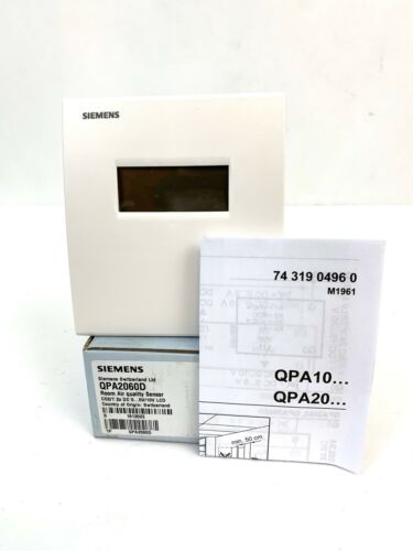 Siemens QPA2060D SENSOR CO2 & TEMP ROOM 0-10V DISPLAY New In Box