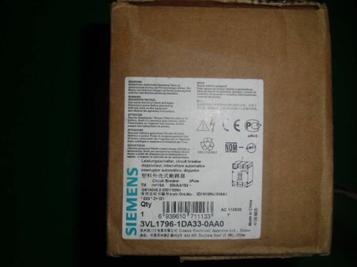 NEW Siemens 3VL1796-1DA33-0AA0 #OH08