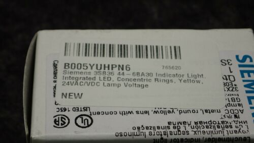 SIEMENS 3SB36 44-6BA30 Indicator Light Integrated LED, Concentric Rings, Yellow