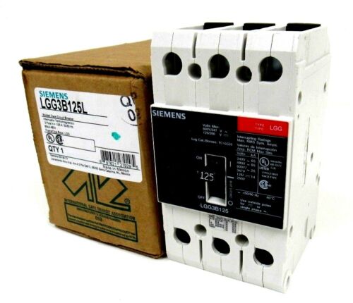 NEW SIEMENS LGG3B125L CIRCUIT BREAKER 3POLE 125A 480V
