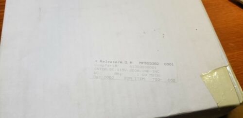 Siemens DC contactor, 200A, 115V coil