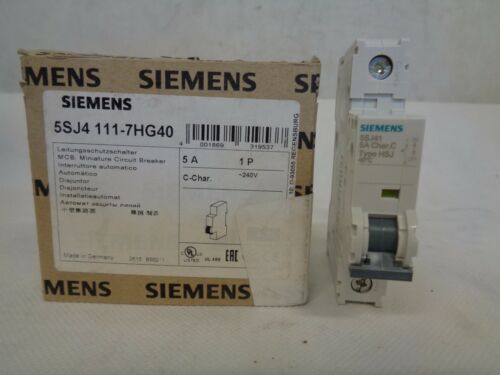 NEW SIEMENS 5SJ4-111-7HG60 MINIATURE CIRCUIT BREAKER 5 AMP 1 POLE