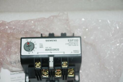 SIEMENS FURNAS 48ASD3M20 SOLID STATE OVERLOAD RELAY PHASE LOSS PROTECTION ESP100