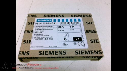 SIEMENS 5SJ4 125-7HG41, MINIATURE CIRCUIT BREAKER, 25A, 1POLE, 240V,, NE