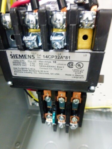 Siemens Fusible Combination FVNR Starter, 17CP92BF1081, NEMA Size 0